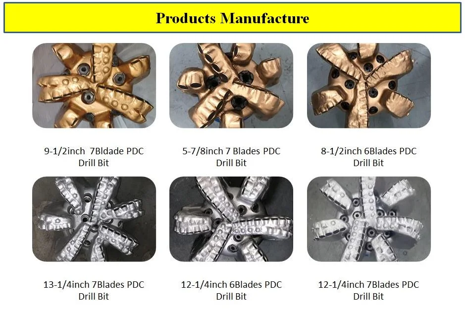 Rock Drilling Rig Bit 12-1/4 Inch 5 Blades Fixed Cutter PDC Drill Bits of Oil Drilling Tool